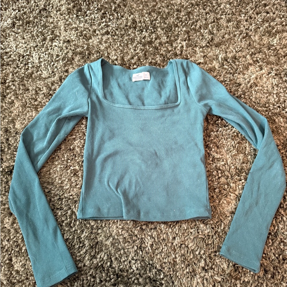 Hollister Blue Long Sleeve Women's Tee